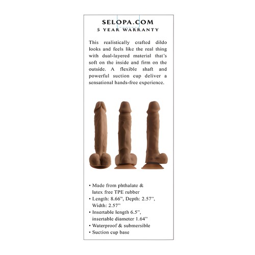 Selopa 6.5" Natural Feel Dildo - Dark