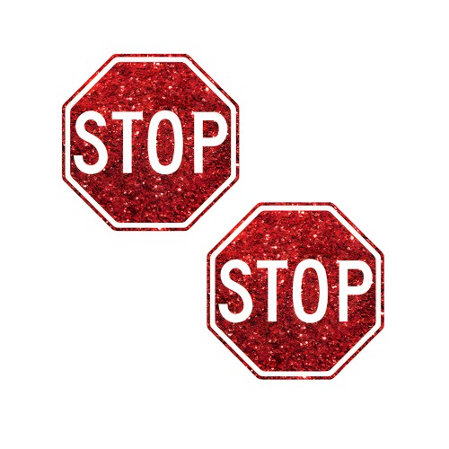 Neva Nude Stop Sign Glitter Pasties