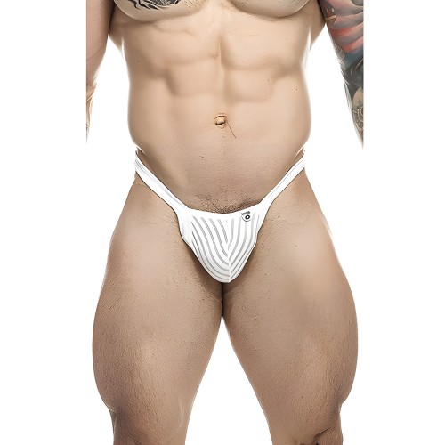 Male Basics Y Buns Thong - White XL