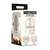 Curve Toys Mini Masturbador Doble Shot con Vagina y Ano - Transparente