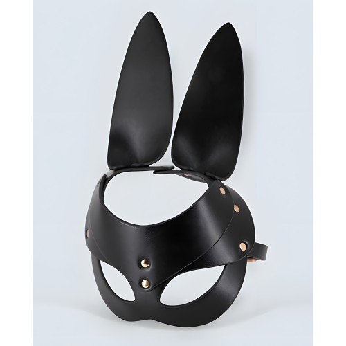 Lust PU Leather Bunny Mask - Black | Playtime Accessory