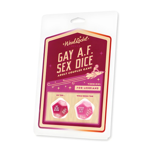 Wood Rocket Gay AF Lesbian Couples Sex Dice Game - Fuchsia