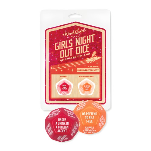 Wood Rocket Juego de Dados Do or Dare para Chicas - Rojo
