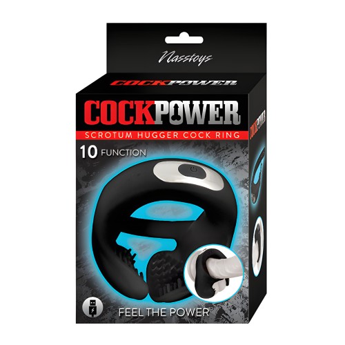 Cockpower Scrotum Hugger Cock Ring - Black by Nasstoys