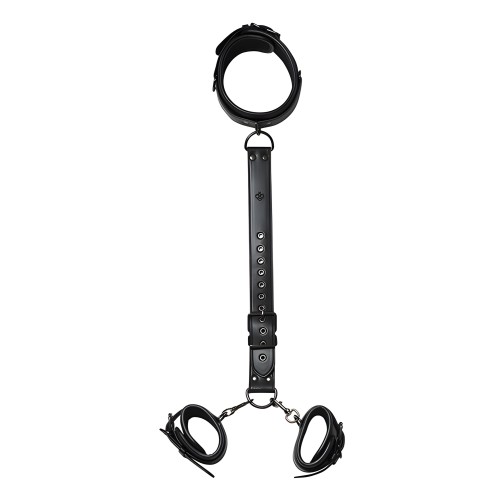 Kinky Play Box Collar de Arnés con Cerradura a Restricciones de Muñeca - Negro