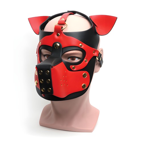 Capucha de Perro Bondage 665 - Negro/Rojo