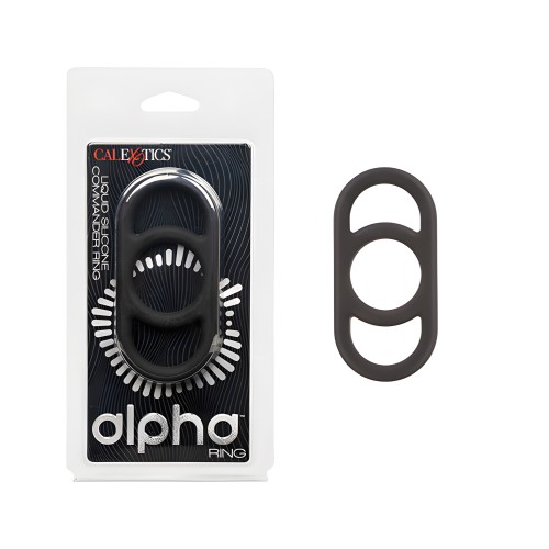 Alpha Liquid Silicone Commander Cock Ring - Negro