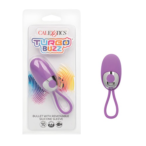 Estimulador Turbo Buzz Bullet con Manga de Silicona Removible - Púrpura