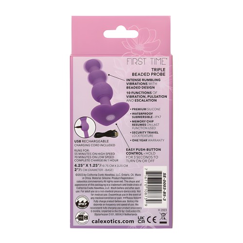 First Time Triple Beaded Anal Probe Purple