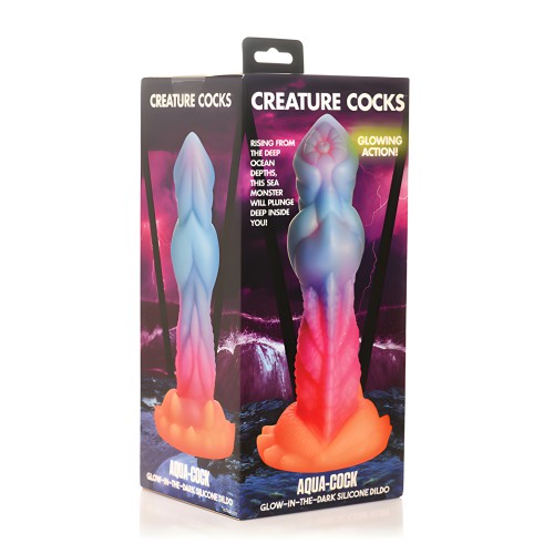 Dildo de Silicona Glow-in-the-Dark Aqua-Cock Creature Cocks