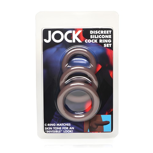 Jock Silicone Cock Ring Set - Dark
