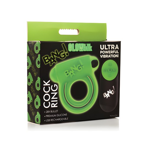 Bang! Glow in the Dark Cock Ring - Remote Controlled