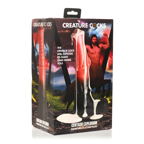 Creature Cocks Centaur Explosion Squirting Silicone Dildo - Black/Peach