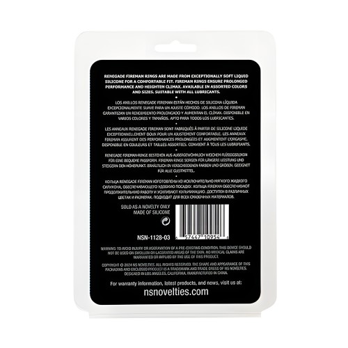 Anillos para el Pene Renegade Fireman - Pack de 3 Negros