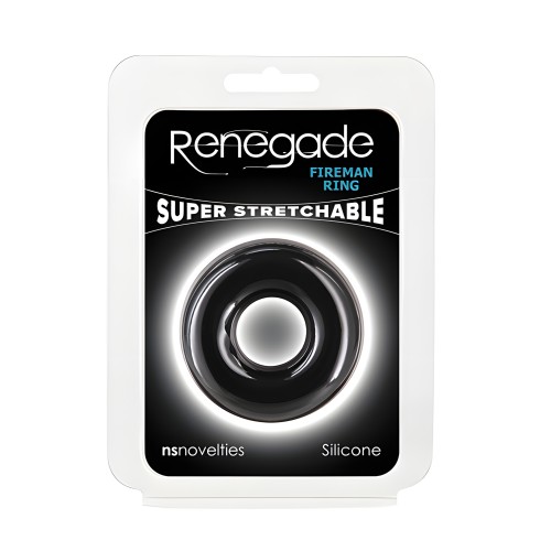 Renegade Fireman Cock Ring - Negro Mediano | Comodidad & Rendimiento