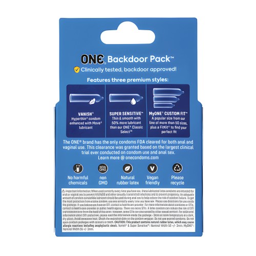 Paquete Backdoor One de Condones Personalizados | One