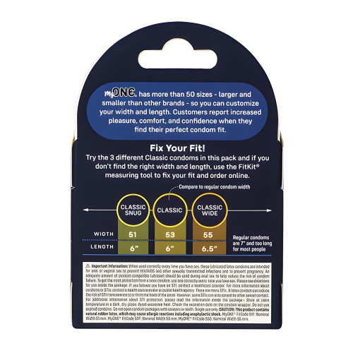 My One Classic Sampler Condoms - Pack of 3