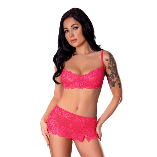 Lace Bra Set - Pink S/M