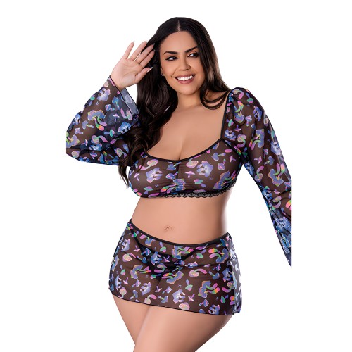 Hazy Dayz Shrooms Crop Top w/Skirt & Thong