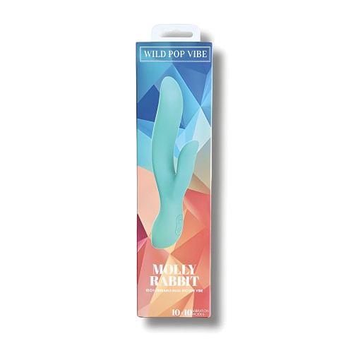 Wild Pop Vibe Molly Rabbit Dual Vibrator - Aqua