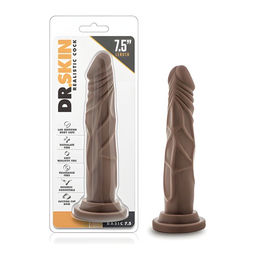 Blush Dr. Skin 7.5" Basic Realistic Cock - Chocolate
