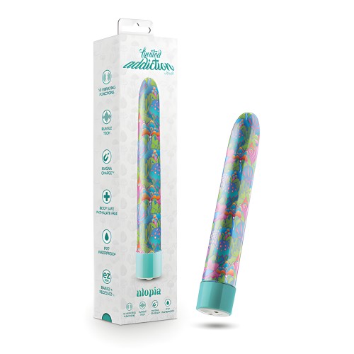 Blush Limited Addiction Utopia 7" Rechargeable Vibe - Aqua