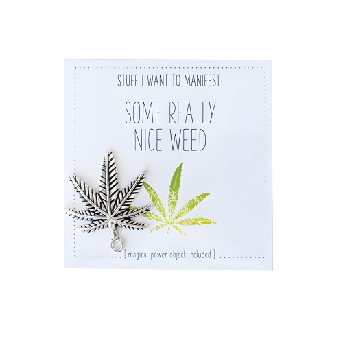 Warm Human Mini Card & Charm - Some Really Nice Weed