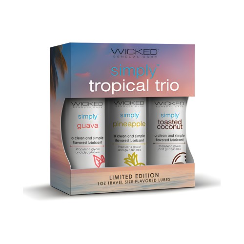 Lubricantes Sabor Tropical Trio de Wicked Sensual Care - Tamaño de Viaje