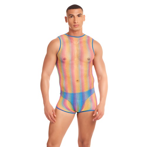 Conjunto de Dos Piezas Rainbow Party Pride Star Mesh con Tanga - Rainbow S/M