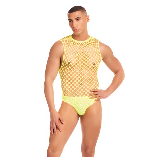 Rainbow Party Mesh Unitard - Yellow