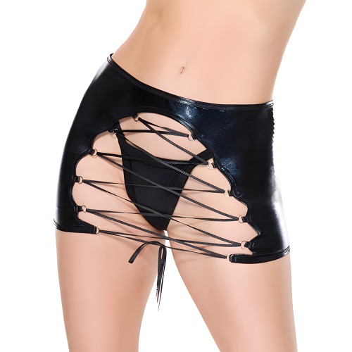 Falda de Encaje Reversible Darque - Negro