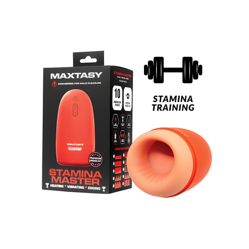 Maxtasy Stamina Master Heat up & Vibrating Stroker - Orange