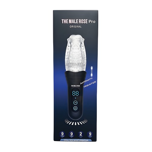 The Male Rose Pro Thrusting Rotating & Vibrating 3D Masturbator - Black