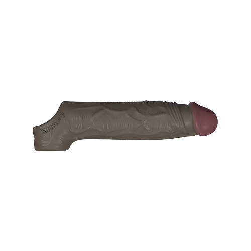 Shaft Flexskin Liquid Silicone 7.8" Vibrating Sheath - Mahogany