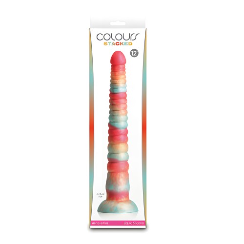 Colours Stacked 12" Dildo - Red/Gold