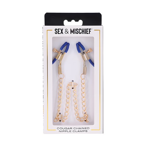 Cougar Chained Nipple Clamps - Silver