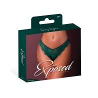 Evermore Split Crotch Panty - Emerald S/M - Exposed