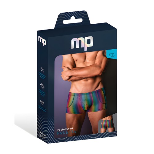 Shorts con Bolsillo Pack & Play - Arcoíris