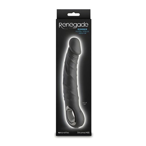 Renegade Rimmer Vibrating Dong w/Handle - Black by Renegade