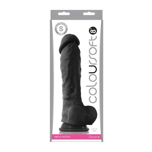 Dildo Suave ColourSoft de 8" - Negro