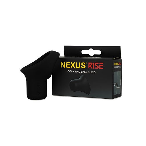 Nexus Rise Liquid Silicone Cock & Ball Sling - Black