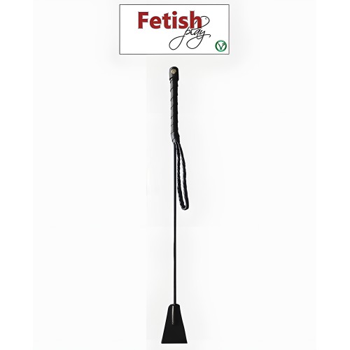 Rouge Fetish Play Vegan Leather Riding Crop - Black