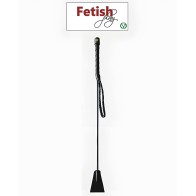 Rouge Fetish Play Vegan Leather Riding Crop - Black