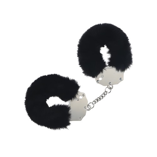 Shop Shots Ouch! Heavy-duty Fluffy Handcuffs - Black