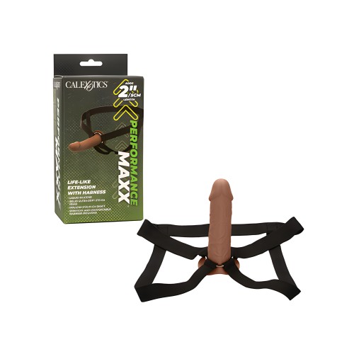 Performance Maxx Life-Like Penis Extension w/Harness - Brown