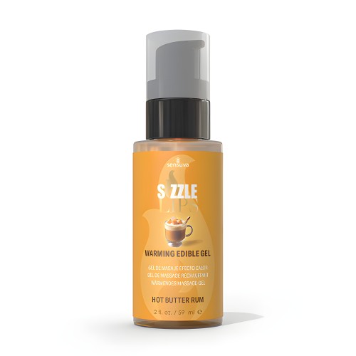 Gel Calentador Sizzle Lips - 2 oz Sabor Ron Mantequilla
