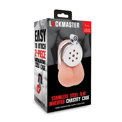 Cárcel de Castidad Invertida de Acero Inoxidable Lockmaster - Plata