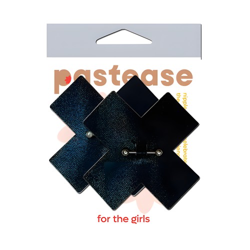 Pastease Cruz Negra Líquida con Piercing de Barra - Negro Talla Única