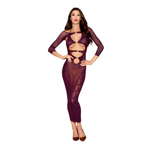 Seamless Gown w/Removable Shrug 2 pc Set - Cherry Lacquer O/S