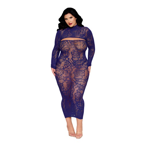 Floral Pattern Strapless Gown w/Removable Shrug 2 pc Set - Eclipse QN